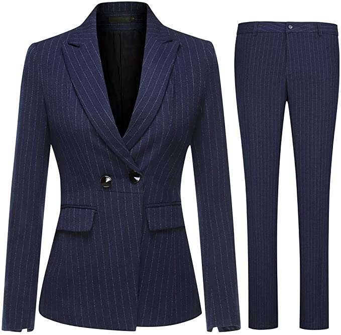 Ladies navy hotsell pinstripe blazer