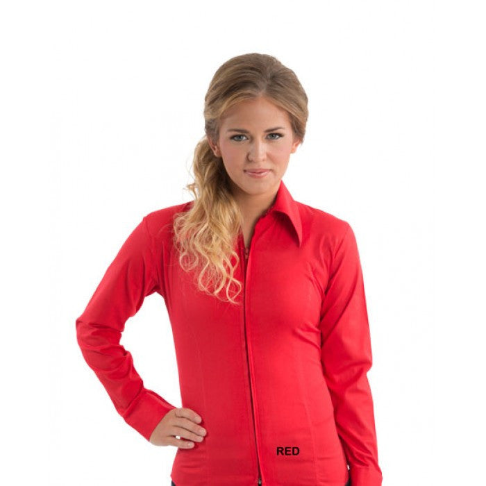 Red zip 2025 up shirt