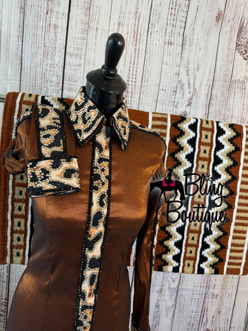 Rust, Tan & Leopard Day Shirt Set (S)