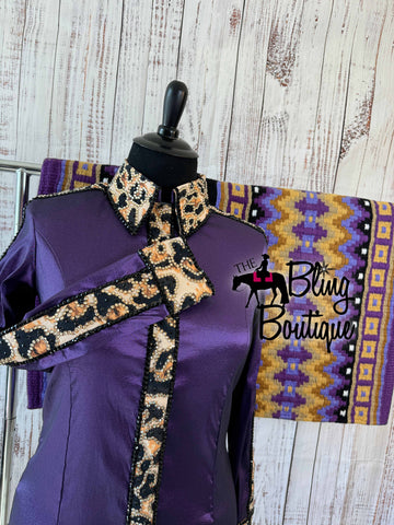 Purple & Tan Leopard Day Shirt Set (2XL)