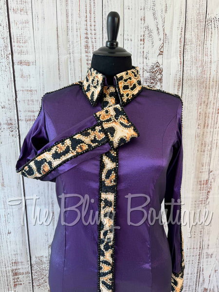 Purple & Tan Leopard Day Shirt Set (2XL)