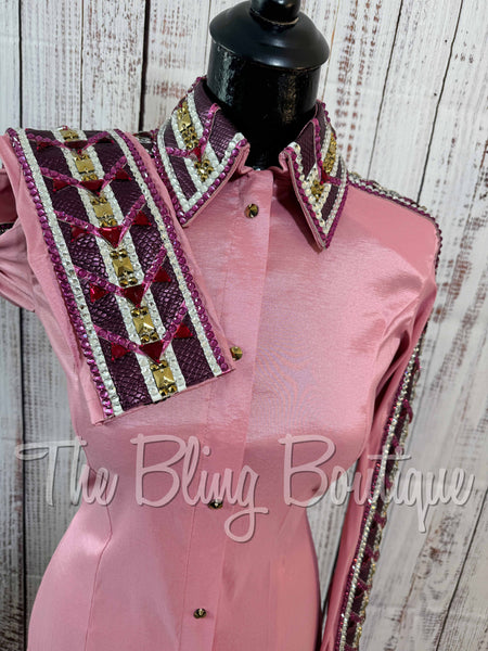 Pink, Plum & Gold Day Shirt Set (M)