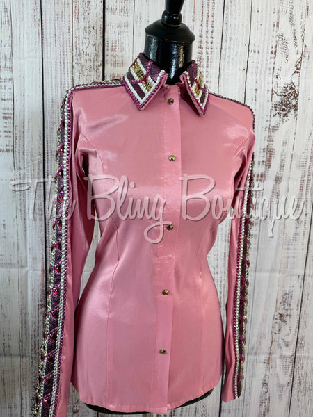 Pink, Plum & Gold Day Shirt Set (M)