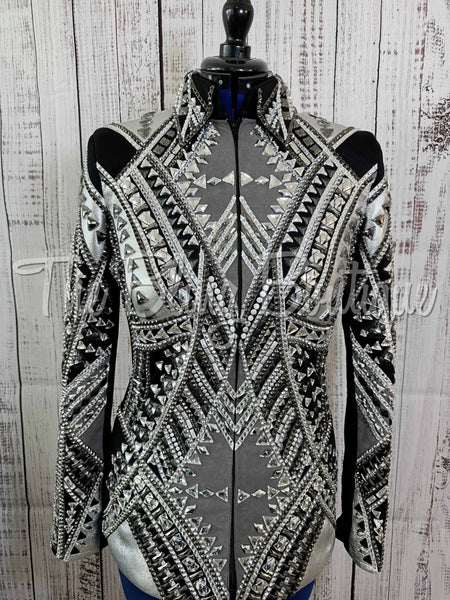 Black, Charcoal & Silver Showmanship Jacket (L)