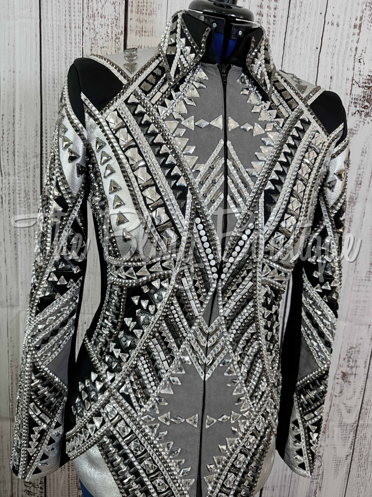 Black, Charcoal & Silver Showmanship Jacket (L)