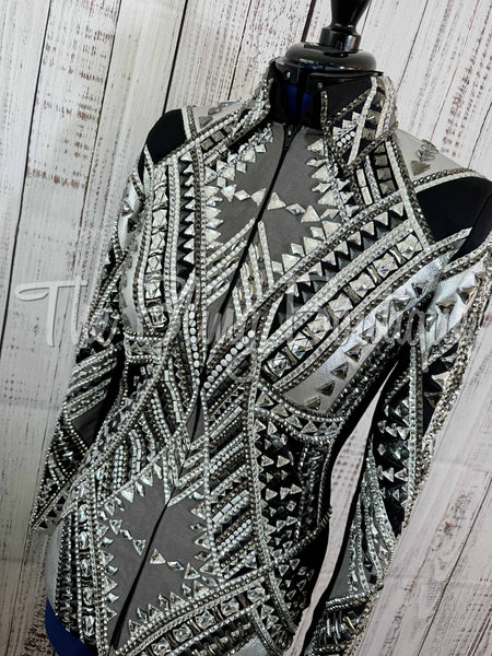 Black, Charcoal & Silver Showmanship Jacket (L)