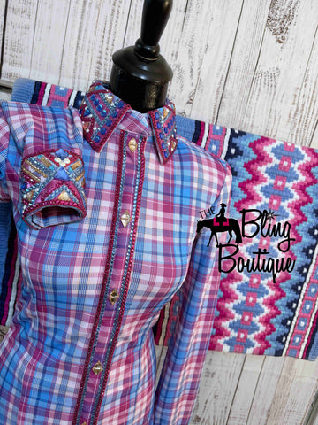 Pink & Blue Plaid Day Shirt Set (Sizes Small-3XL)