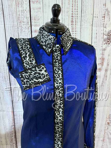 Dark Blue, Black, Grey & Leopard Day Shirt Set (XL)