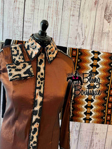 Rust & Leopard Day Shirt Set (XL)