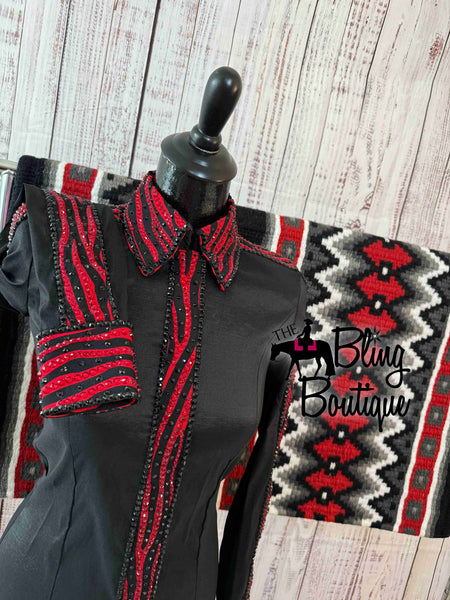 Black & Red Zebra Day Shirt Set (S)