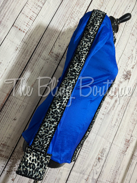 Royal Blue & Grey Leopard Day Shirt Set (S)