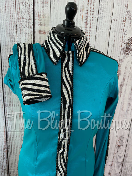 Teal Zebra Day Shirt Set (L)