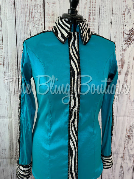 Teal Zebra Day Shirt Set (L)