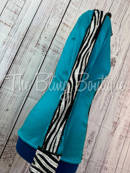 Teal Zebra Day Shirt Set (L)