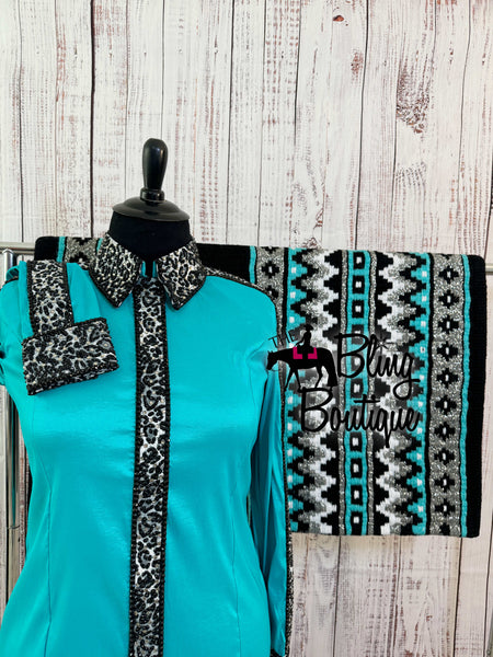 Teal & Leopard Day Shirt Set (2XL)