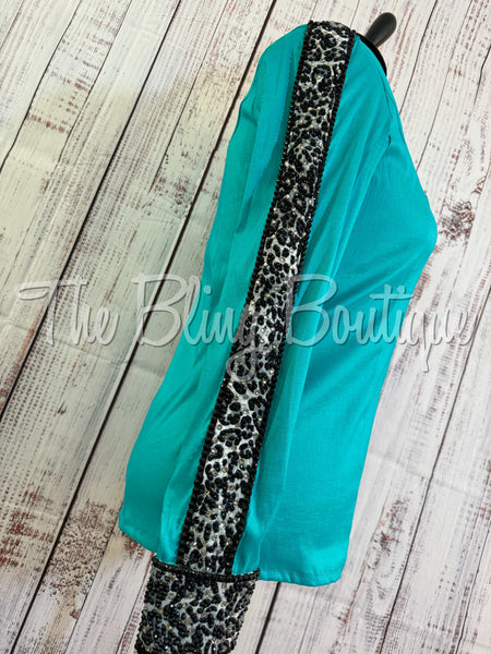 Teal & Leopard Day Shirt Set (2XL)