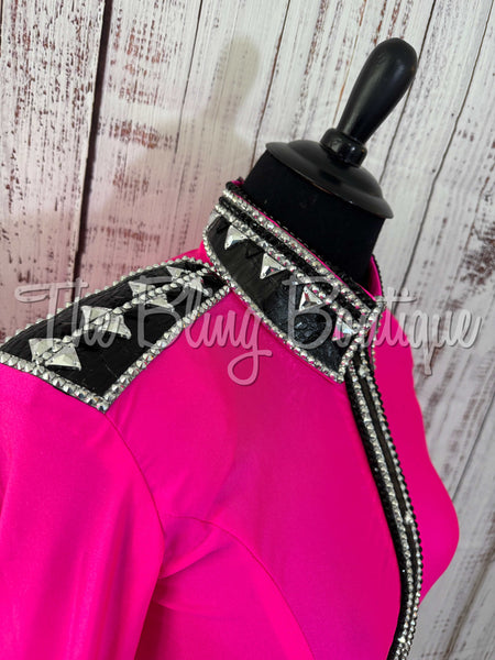 Neon Pink, Black & Silver Day Shirt Set (S)