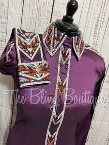 Plum, Copper & Silver Day Shirt (Multiple Sizes Available)