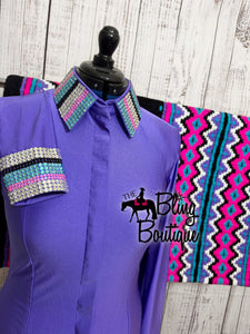 Lavender, Pink & Turquoise Day Shirt Set (M)