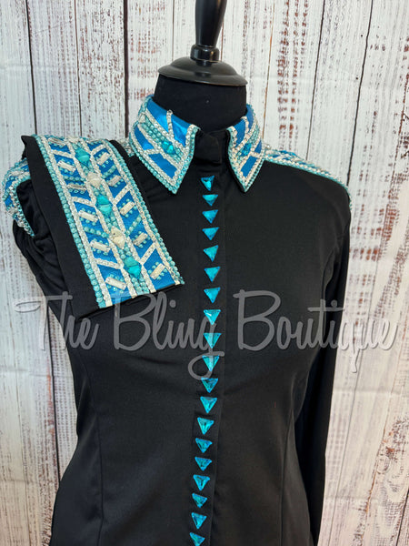 Black & Turquoise Day Shirt Set (2XL)