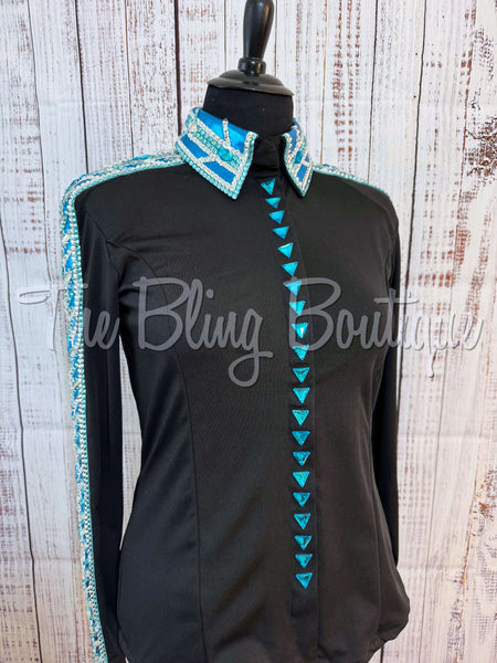 Black & Turquoise Day Shirt Set (2XL)