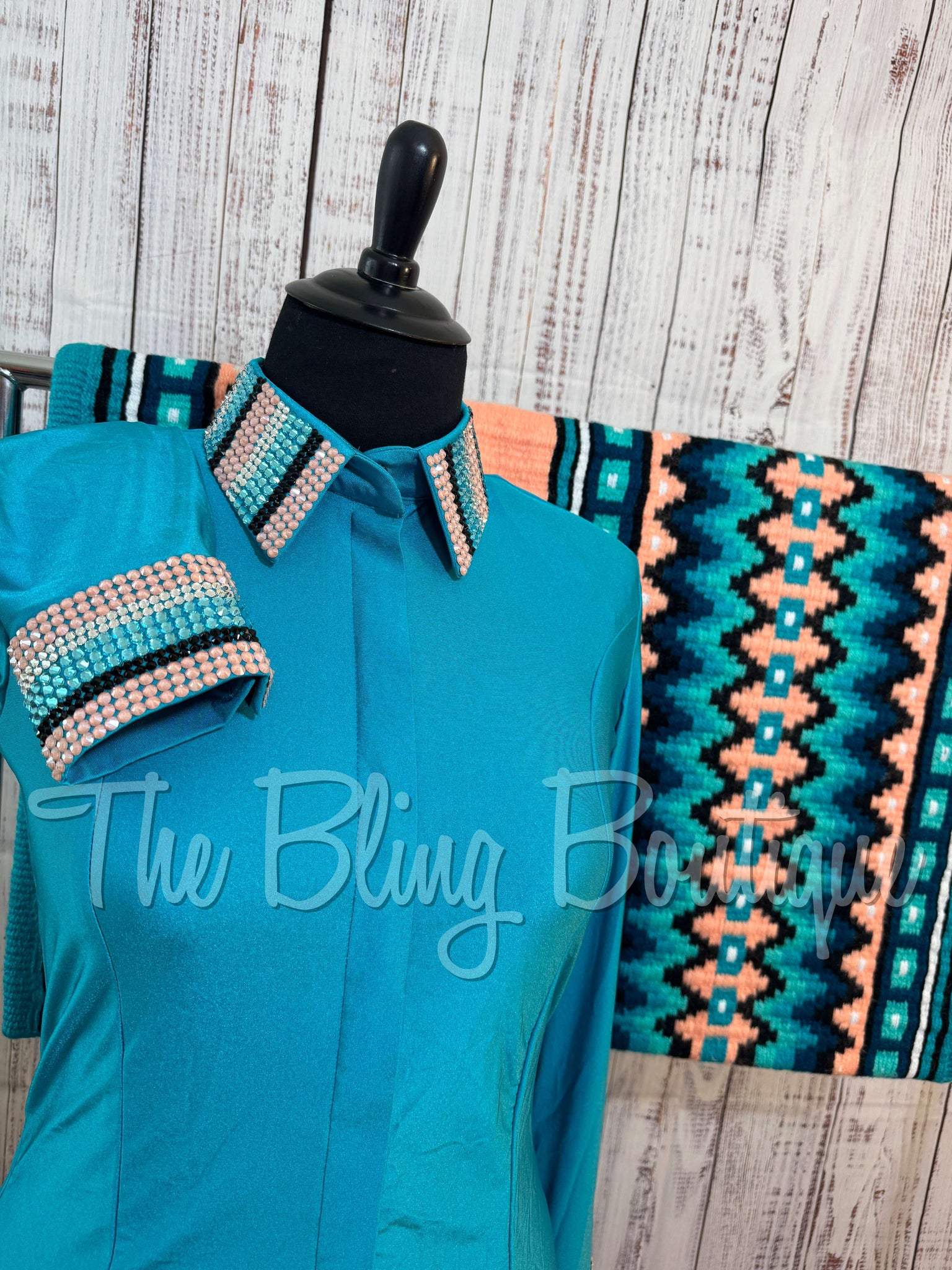 Teal & Peach Day Shirt Set (XL)