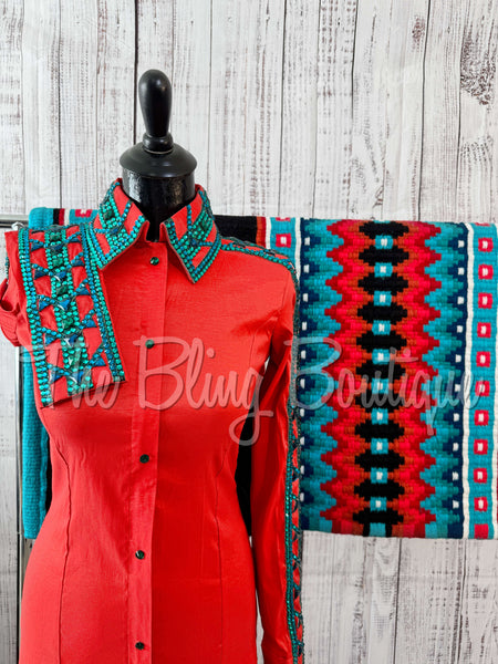 Tangerine & Teal Day Shirt Set (S)