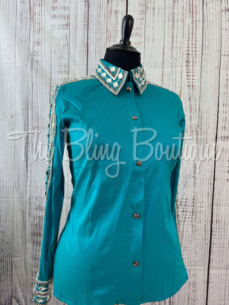 Teal, Charcoal & Silver Day Shirt Set (3XL)