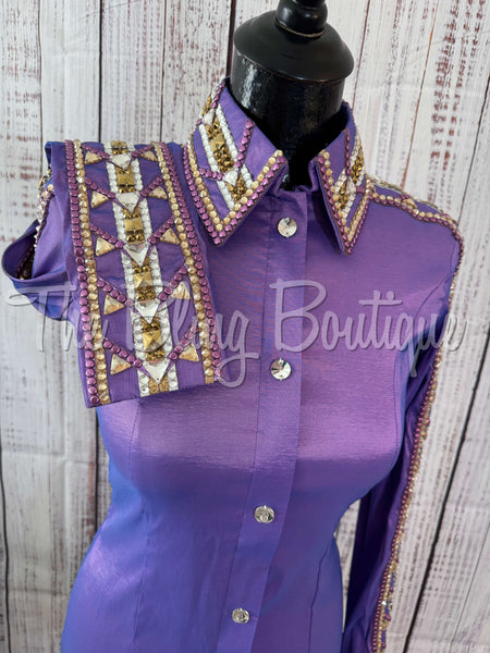 Lavender, Purple & Tan Day Shirt Set (S)