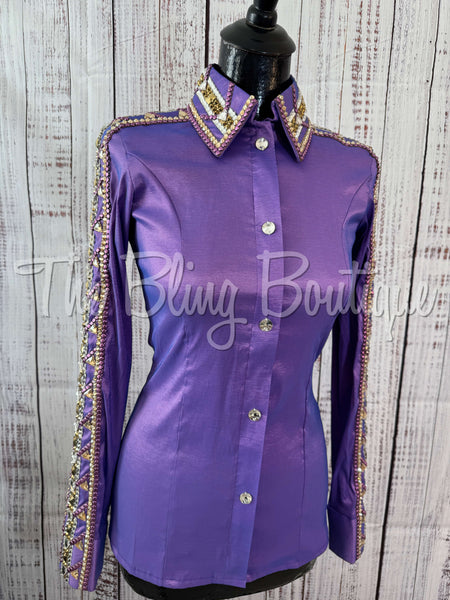 Lavender, Purple & Tan Day Shirt Set (S)