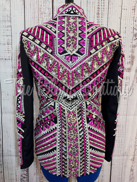 Black, Fuchsia & Leopard Showmanship Jacket (M)