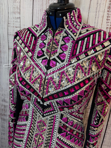 Black, Fuchsia & Leopard Showmanship Jacket (M)