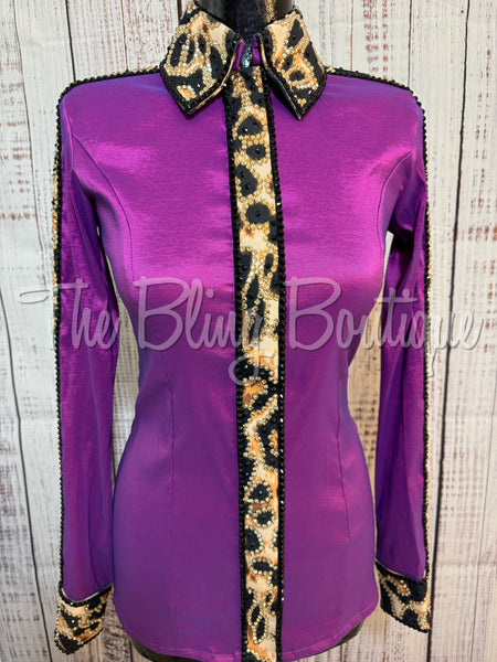 Berry & Leopard Day Shirt Set (Sizes XS-3XL)