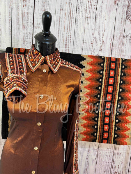 Rust, Copper & Tan Day Shirt Set (S)