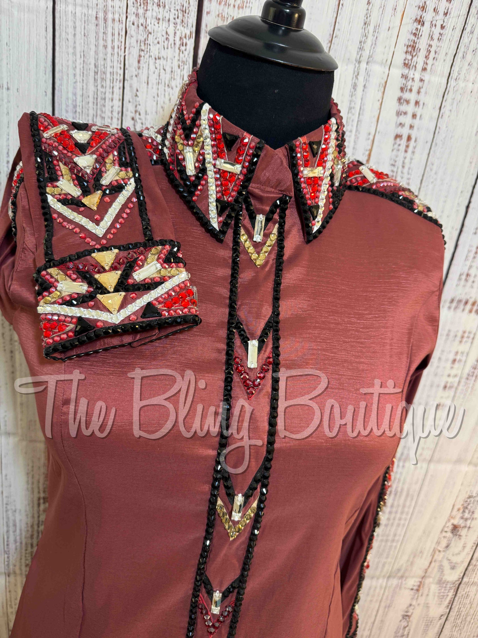 Mauve Rose, Burgundy, & Tan Day Shirt (3XL)