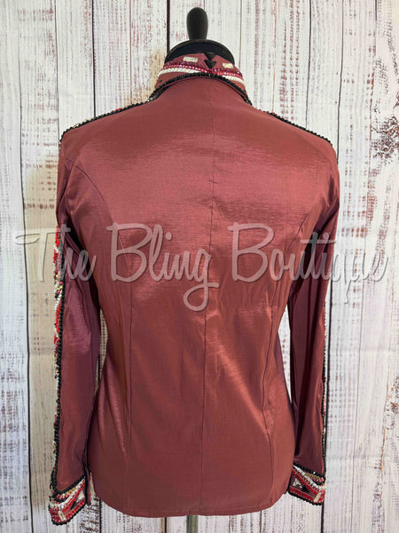 Mauve Rose, Burgundy, & Tan Day Shirt (3XL)