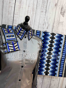 Grey, Royal Blue & Periwinkle Day Shirt Set (L)