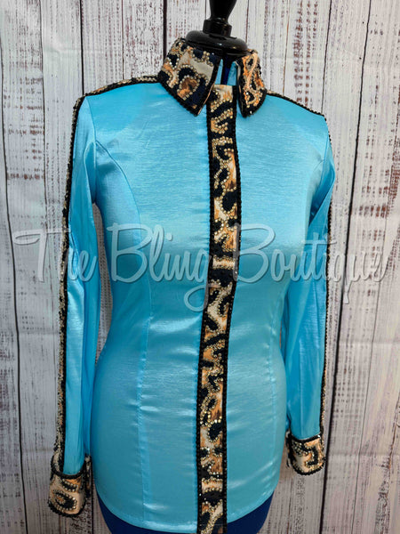 Aqua & Leopard Day Shirt (M)