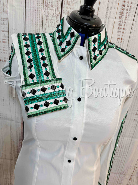 White, Teal & Mint Day Shirt Set (L)