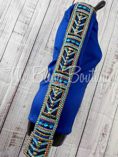 Royal Blue, Turquoise, Gold & Copper Day Shirt Set (S)