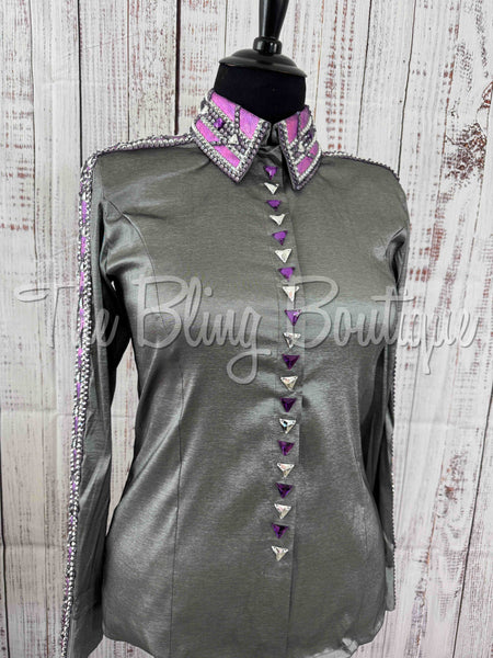 Grey, Silver & Berry Day Shirt Set (2XL)