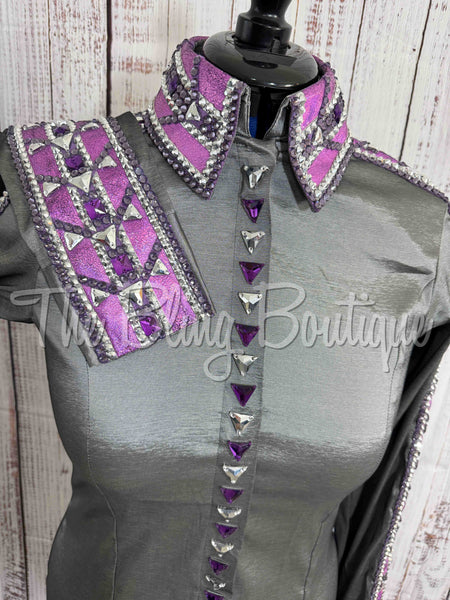 Grey, Berry, Purple & Silver Day Shirt Set (3XL)