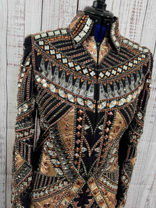 Black, Rose Gold & Gunmetal Showmanship Jacket (L)