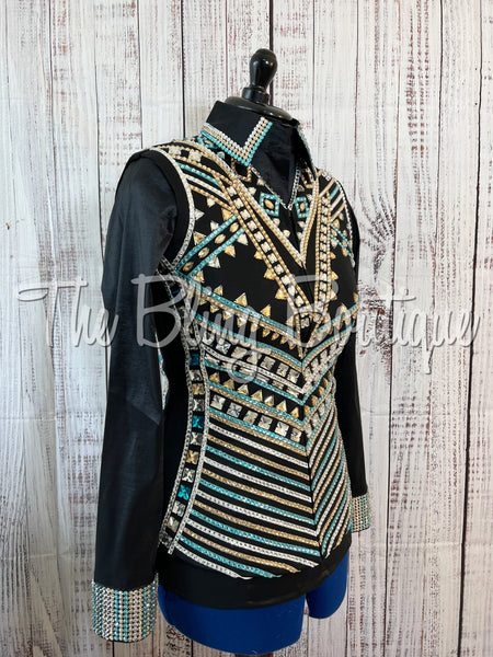 Black, Turquoise & Tan Vest Set (M/L)