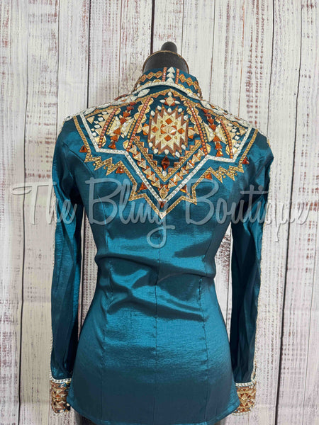 RE-ORDER Dark Teal, Copper & Tan Day Shirt Set (Choose Your Size)