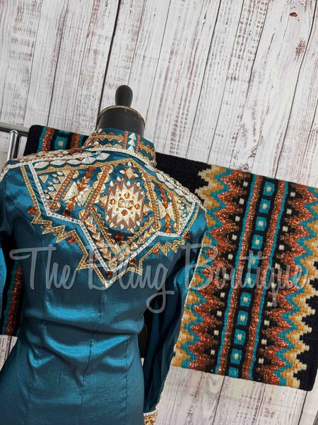 RE-ORDER Dark Teal, Copper & Tan Day Shirt Set (Choose Your Size)