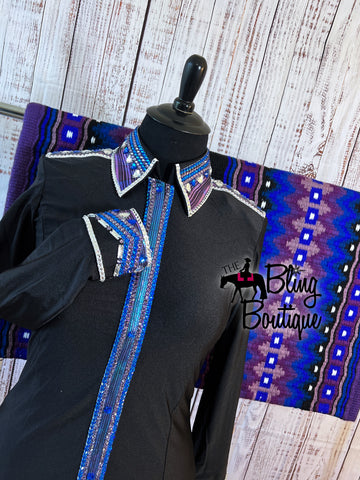 Black, Purple & Blue Day Shirt Set (XL)