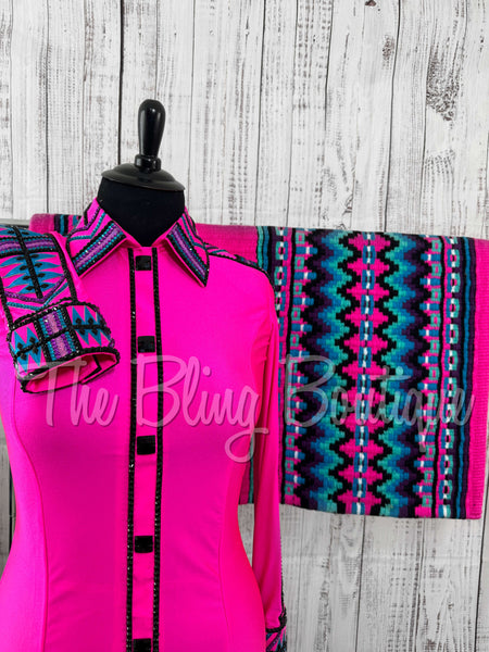 RE-ORDER Bright Pink, Purple & Turquoise Day Shirt Set (Choose Your Size)