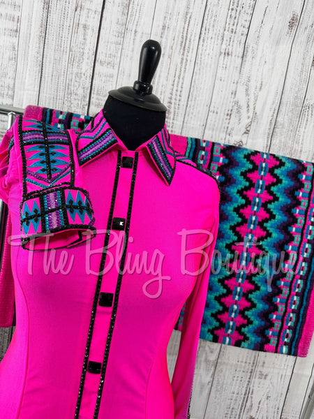 RE-ORDER Bright Pink, Purple & Turquoise Day Shirt Set (Choose Your Size)