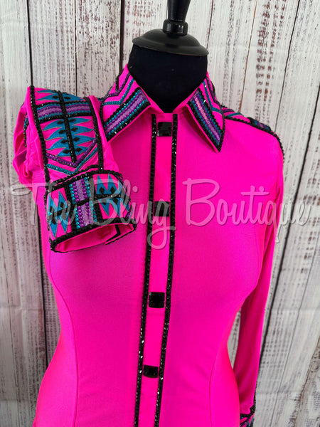 RE-ORDER Bright Pink, Purple & Turquoise Day Shirt Set (Choose Your Size)